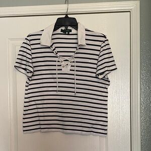 Ralph Lauren navy and white Striped Top.